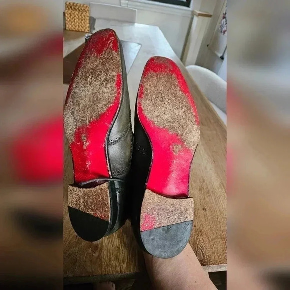 Christian Louboutin Burnished Gray Leather Brogue Size 13 shoe trees & dust bags - Picture 10 of 10